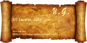 Ullmann Géza névjegykártya